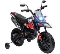 370-369V70RD AIYAPLAY 12V Kids Motorcycle, Aprilia Licensed Electric Motorbike with Training Wheels, Spring Suspension, LED Light, Music, USB, Kids Electric Bike for Boys, Girls, Red and Black