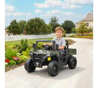 AIYAPLAY 12V Kids Ride on Car, Kids UTV with Electric Dump Bed - Black