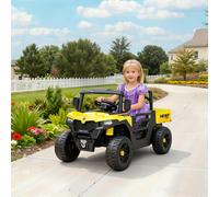 AIYAPLAY 12V Kids Ride on Car, Kids UTV with Electric Dump Bed - Yellow