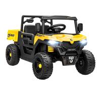 AIYAPLAY 12V Kids Ride on Car - Kids UTV with Electric Dump Bed - Yellow | TJ Hughes