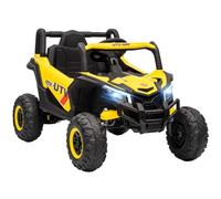 AIYAPLAY 12V Kids Ride On Car with Remote Control, Electric UTV with Slow Start, Suspension System, LED Lights, Music, USB Port, for Boys Girls 3-5 Years, Yellow