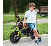 Aiyaplay 12V Licensed Kids Motorbike With Training Wheels, Yellow