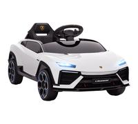 AIYAPLAY 12V Licensed Lamborghini Electric Cars for Kids, Ride On Car with Remote Control for 3-6 Years Old, White