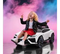 (White) AIYAPLAY Licensed Lamborghini Electric Ride On Car with Suspension