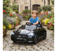 AIYAPLAY Kids Electric Car Licensed Mercedes AMG, 12V Ride On Car, Black, Black