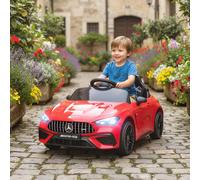 AIYAPLAY Kids Electric Car Licensed Mercedes AMG, 12V Ride On Car, Red, Red