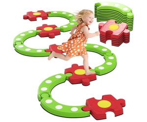 AIYAPLAY 13 PCS Kids Balance Beam, Stepping Stones Set for Ages 3-8 Green