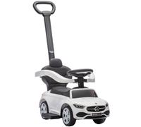 AIYAPLAY 2 in 1 Baby Ride on Push Car Mercedes-Benz C-Class Licensed Walker Foot to Floor Push-Along with Removable Handle, White