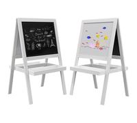 AIYAPLAY 2-in-1 Art Easel for Toddlers, Double-Sided Whiteboard Chalkboard - White AIYAPLAY White