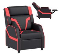 AIYAPLAY 2 in 1 Kids Armchair Recliner, PU Leather, for 3-9 Years Old, Black
