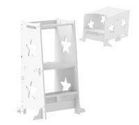AIYAPLAY 2-in-1 Toddler Step Stool with Safety Rail for Kitchen in White | Size: 440mm x 610mm AIYAPLAY White 440mm x 610mm