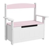AIYAPLAY 2-in-1 Toy Box for Kids with Lid for Bedroom, Nursery, Playroom, Pink Aosom UK