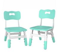 AIYAPLAY 2 PCS Kids Desk Chairs, 3 Level Height Adjustable Children's Chairs with Backrest for 1.5-8 Years, Max Load 50KG, Green
