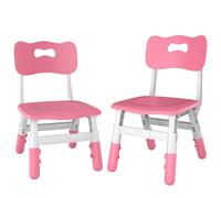 AIYAPLAY 2 PCS Kids Desk Chairs, 3 Level Height Adjustable Children's Chairs with Backrest for 1.5-8 Years, Max Load 50KG, Pink