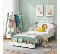 AIYAPLAY 2-Piece Kids Bedroom Set with Guardrails, Storage, Green AIYAPLAY Green