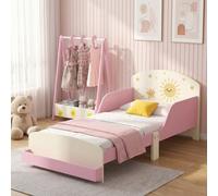 Aiyaplay 2-Piece Kids Bedroom Set With Guardrails, Storage, Pink