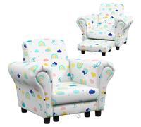 AIYAPLAY 2 Piece Kids Sofa Set with Cloud Design - for Nursery - White | TJ Hughes