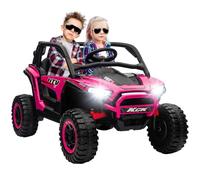 AIYAPLAY 24V 7AH Electric Car for Kids 2 Seater Remote Control UTV Pink | Ride On Car, Spring Suspension, 3 Speeds, Battery Powered Ride on Truck, LED Lights, MP3, Horn, Music
