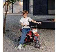 AIYAPLAY Kids Electric Motorbike, 24V Battery Powered Dirt Bike with 250W Motor, 6-16km/h, 7AH Batteries, 12" Inflatable Tires and Rear Suspension, Ride On Motorcycle for 8-12 Years Old, Red