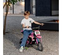 Aiyaplay 24V Battery Powered Ride On Motorcycle With Rear Suspension, Pink