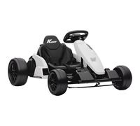AIYAPLAY 24V Electric Go Kart, Drift Kart with Adjustable Seat, Slow Start, 5-Point Harness, Music, Horn, for 6-12 Years, White