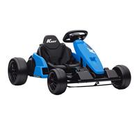 AIYAPLAY 24V Electric Go Kart, Drift Kart with Adjustable Seat, Slow Start, 5-Point Harness, Music, Horn, for 6-12 Years, Blue