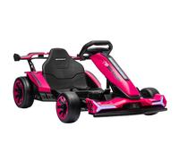 AIYAPLAY 24V Electric Go Kart for Kids 6-12 Years with Drift Mode, Adjustable Seat, 3 Speed, Slow Start, Pink