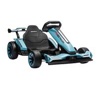 AIYAPLAY 24V Electric Go Kart for Kids 6-12 Years with Drift Mode, Adjustable Seat, 3 Speed, Slow Start, Light Blue