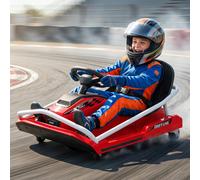 AIYAPLAY 24V Electric Go Kart for Kids with Drift Mode, Soft Start - Red