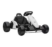 AIYAPLAY 24V Electric Go Kart, Ride On Racing Kart with Drift Mode, Adjustable Seat, Slow Start, 5-Point Safety Harness, Music, Horn, for 6-12 Years, White