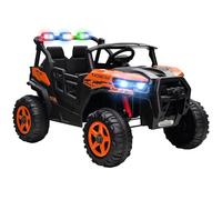 AIYAPLAY 24V Electric Ride on Car, 2-Seater Battery Powered Electric Car for Kids with Remote Control, Light, Bluetooth, Soft Start, Suspension Spring, 2 Motors Children Ride on Toy Truck, Orange