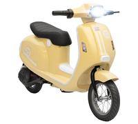 AIYAPLAY 24V Kids Electric Motorbike, Ride on Motorcycle with Manual Throttle, Brakes and LED Lights for Ages 8-12 Years, Beige