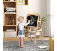 AIYAPLAY 3 in 1 Double-Sided Kids Easel with Paper Roll & Storage Baskets - Natural AIYAPLAY Natural