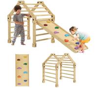 AIYAPLAY 3 in 1 Kids Climbing Set, Foldable Toddler Climbing Toys Indoor with Sliding Ramp, Montessori Climber Set for 2-6 Years Old, Gift for Boys, Girls
