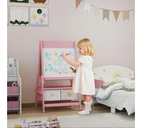 AIYAPLAY 3-in-1 Kids Easel, Double-Sided Art Easel with Paper Roll - 94H x 54L x 46Wcm - Pink - Kids Easel