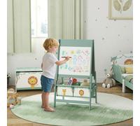 Aiyaplay 3-In-1 Kids Easel, Double-Sided Art Easel With Paper Roll, Green