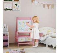 AIYAPLAY 3-in-1 Kids Easel, Double-Sided Art Easel with Paper Roll in Pink AIYAPLAY Pink