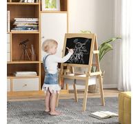 AIYAPLAY 3 in 1 Double-Sided Kids Easel with Paper Roll & Storage Baskets - Natural AIYAPLAY Natural