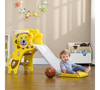 AIYAPLAY 3 in 1 Kids Slide for Indoor Use with Basketball Hoop for 18-36 Months