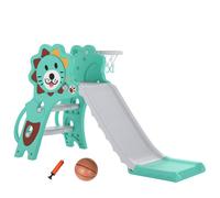 AIYAPLAY 3 in 1 Kids Slide for Indoor with Basketball Hoop - Mint AIYAPLAY Mint