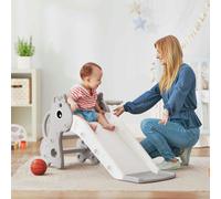 AIYAPLAY 3 in 1 Kids Slide with Climber, Basketball Hoop and Ball, Grey