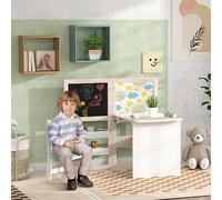 AIYAPLAY 3 in 1 Kids Table and Chair Set with Whiteboard and Blackboard