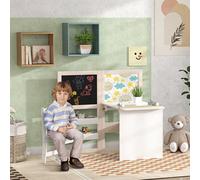 Aiyaplay 3 In 1 Kids Table And Chair Set With Whiteboard And Blackboard