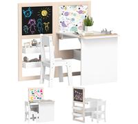 AIYAPLAY 3 in 1 Kids Table and Chair Set with Whiteboard and Blackboard | TJ Hughes Black