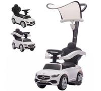 AIYAPLAY 3 in 1 Licensed Mercedes-Benz Ride on Push Car with Canopy in White AIYAPLAY White
