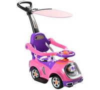 AIYAPLAY 3 In 1 Ride On Push Car - Cartoon Robot Foot To Floor Slider - Pink | TJ Hughes