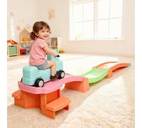 AIYAPLAY 3(m) Up and Down Rollercoaster for Kids, 4 Pieces Toddler Roller Coaster Ride-on with Non-Slip Steps, Ride On Push Car with Handles, Indoor Outdoor Play, for Ages 2-5 Years, Orange