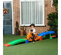 AIYAPLAY 3m Up and Down Roller Coaster for Kids, 4 Pcs Toddler Roller Coaster Ride-on w/ Non-slip Steps, Sliding Car w/ Handles, Gift for Aged 2-5