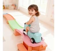 AIYAPLAY 3(m) Up and Down Rollercoaster for Kids, 4 Pieces Toddler Roller Coaster Ride-on with Non-Slip Steps, Ride On Push Car with Handles, Indoor Outdoor Play, for Ages 2-5 Years, Orange