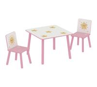 AIYAPLAY 3-Piece Toddler Table and Chair Set, Kids Table with 2 Chairs Set for Bedroom, Nursery, Playroom, Pink
